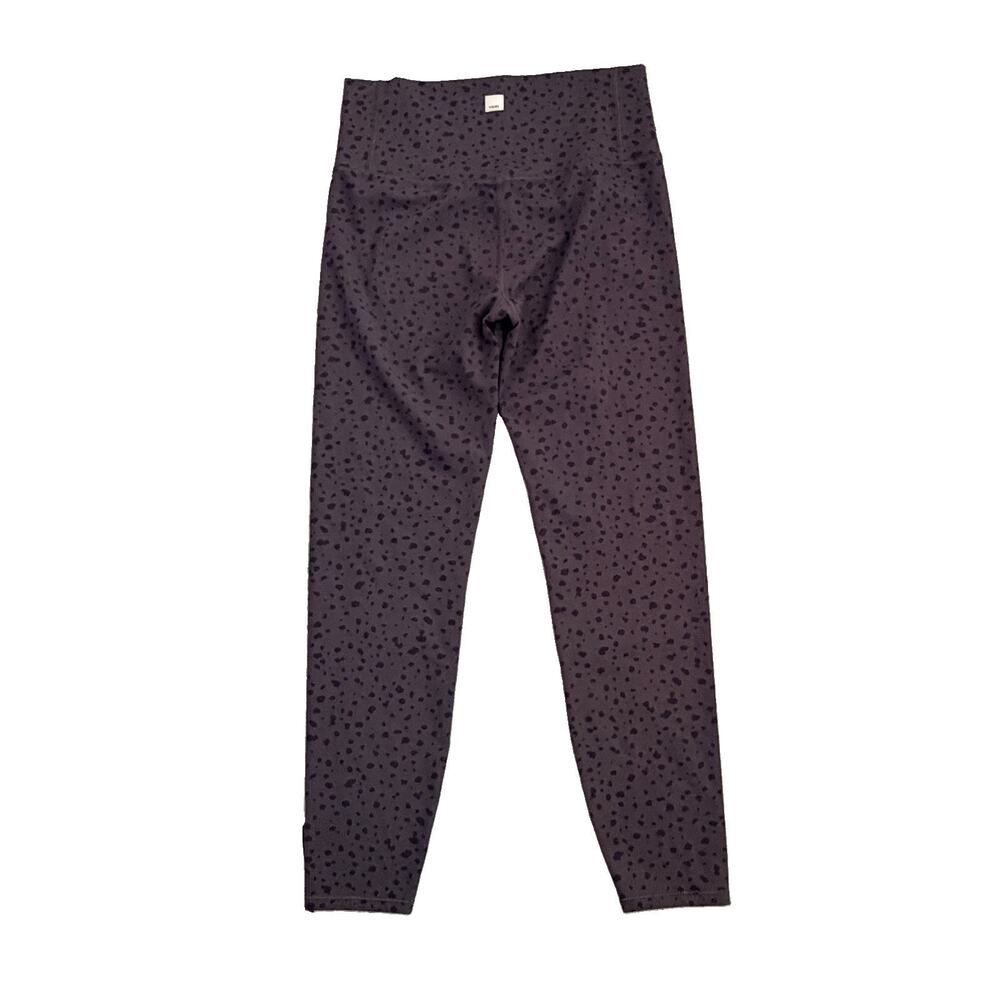 Vuori Studio Printed Logo Leggings Black Gray Stretch VW432 sz L Athleisure